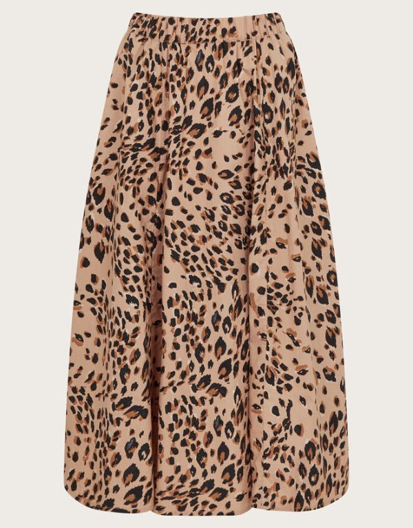 Monsoon Raife Leopard Print Skirt Natural - Image 7