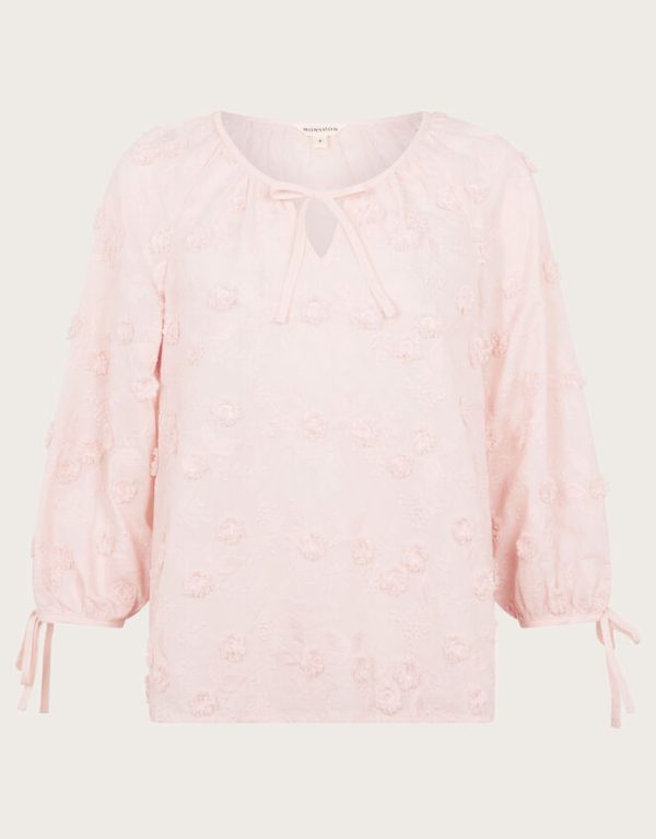 Monsoon Ivy Floral Embroidered Blouse Pink - Image 5