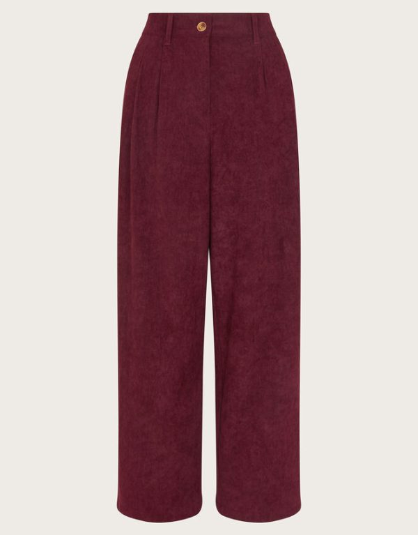 Monsoon Samira Corduroy Wide Leg Trousers Red - Image 5