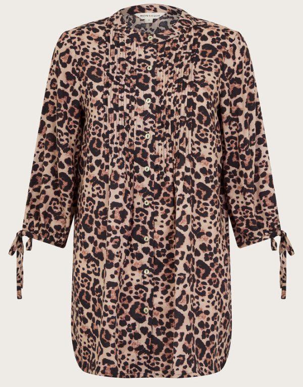 Monsoon Layla Leopard Print Blouse Brown - Image 5