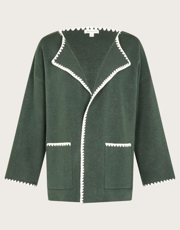 Monsoon Sanya Stitch Jacket Green - Image 5