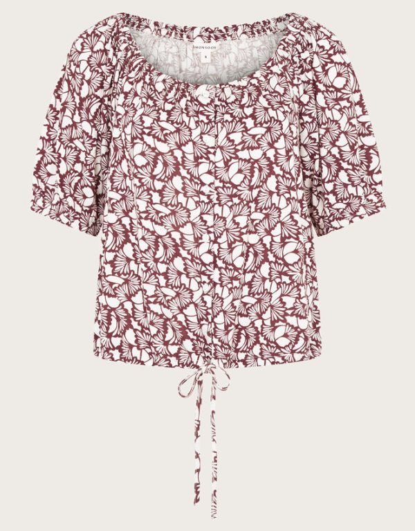 Monsoon Natalia Print Jersey Top Brown - Image 6