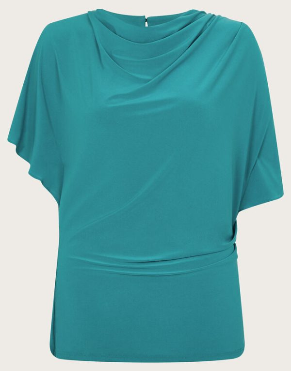 Monsoon Deb Drape Jersey Top Teal - Image 5