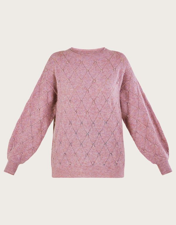 Monsoon Pearl Detail Jumper Pink - Image 5