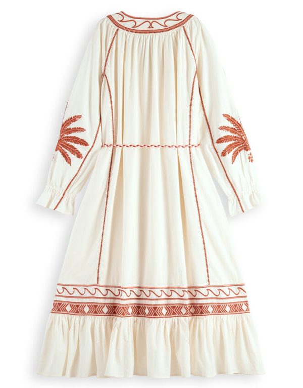 Monsoon Scotch and Soda Embroidered Maxi Dress Red - Image 6