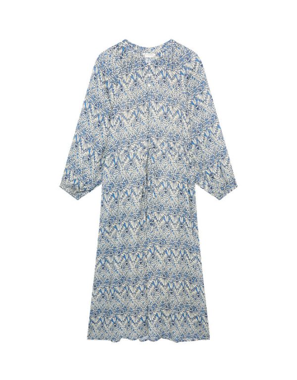 Monsoon Maison Hotel Fan Print Dress Blue - Image 7