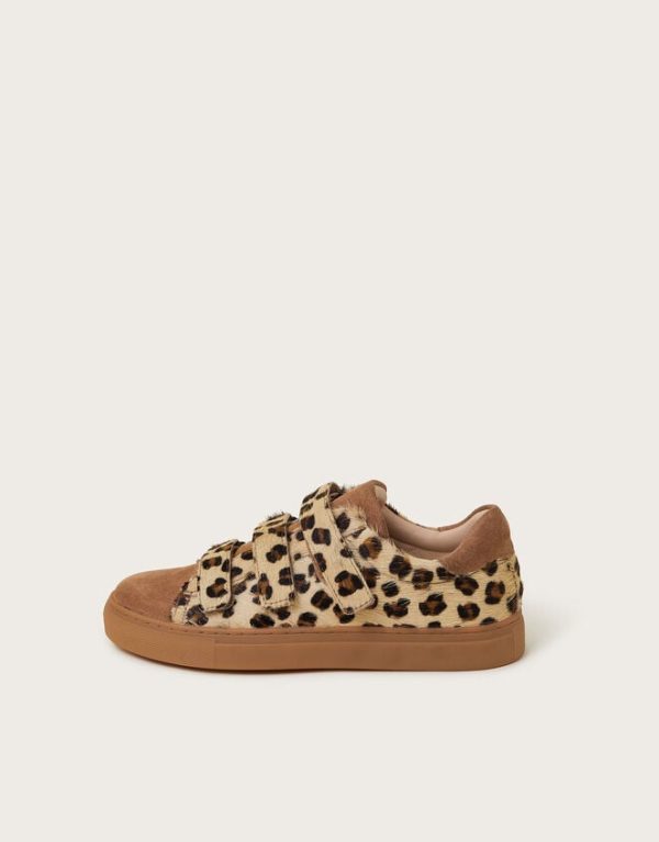 Monsoon Lia Suede Leopard Print Trainers Multi - Image 3