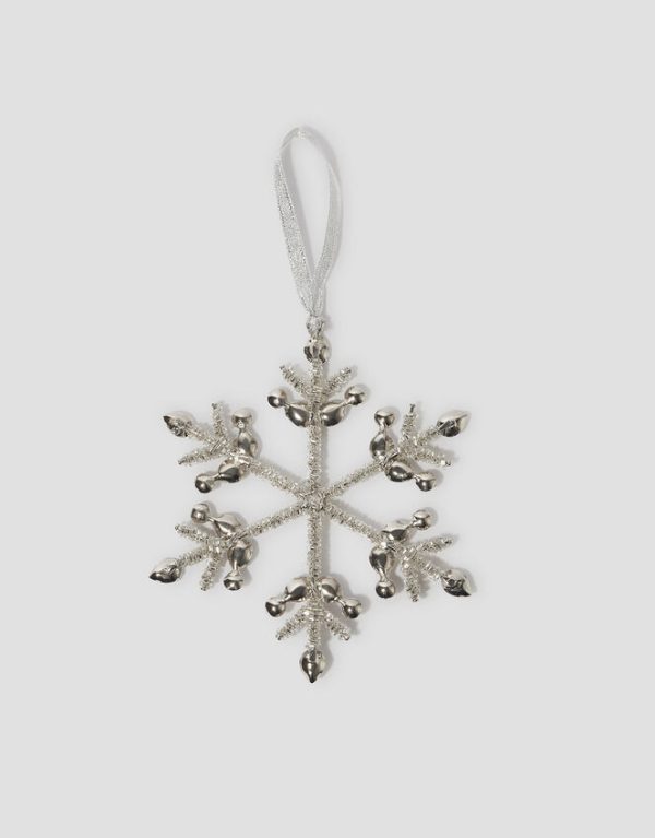 Monsoon Embellished Snowflake Christmas Tree Decoration Silver - Image 2