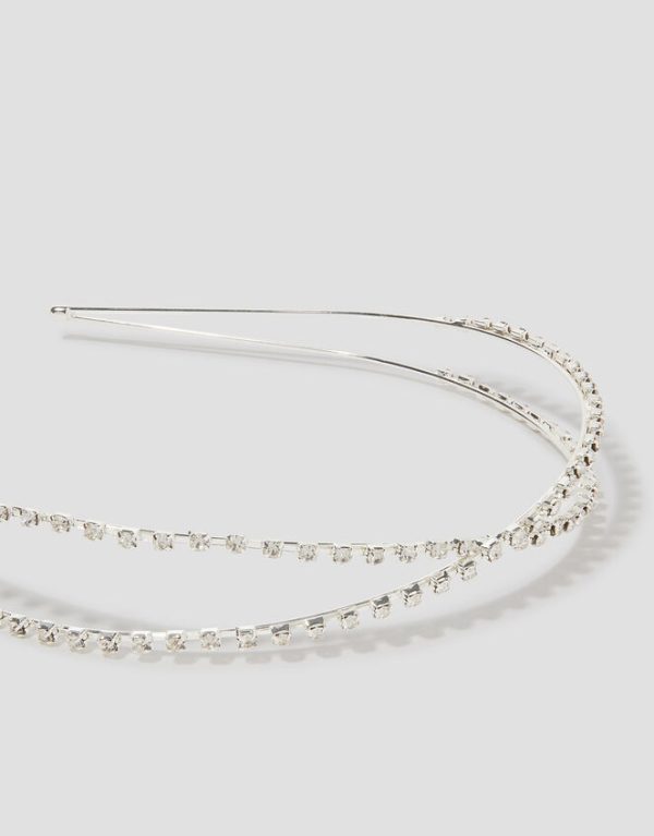 Monsoon Fine Diamante Cross Headband - Image 2