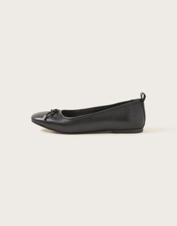 Monsoon Leather Ballet Flats Black - Image 2