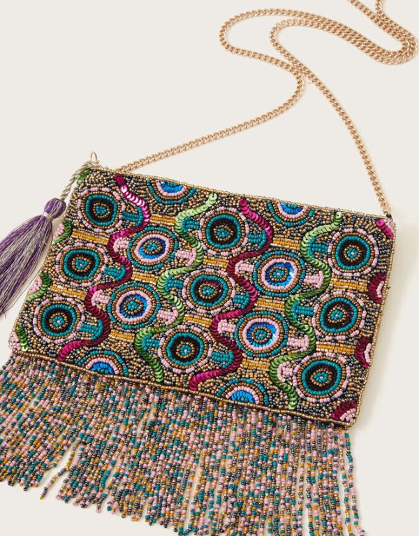 Monsoon Fringe Hand-Beaded Bag - Image 4