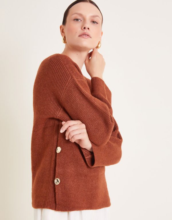 Monsoon Luci Longline Jumper Brown