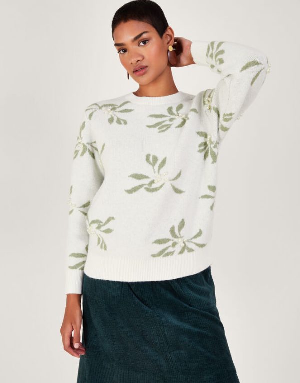 Monsoon Mia Mistletoe Jumper Ivory