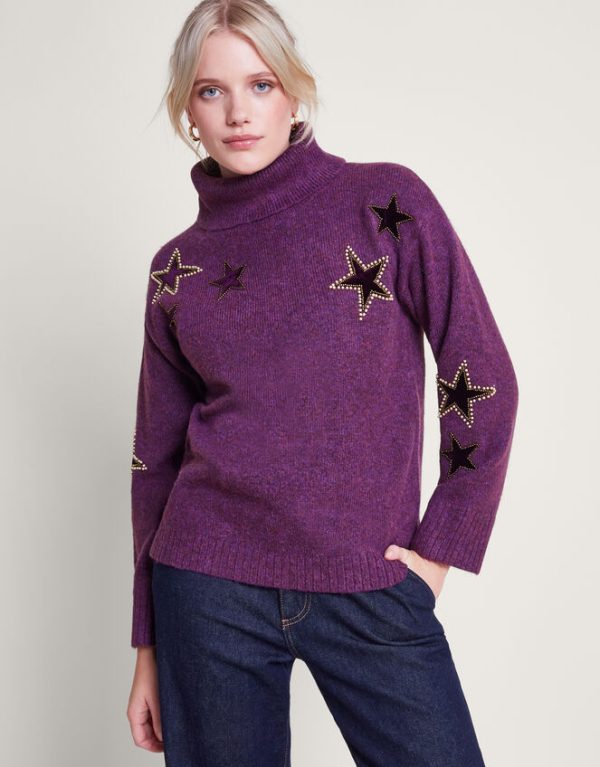 Monsoon Sophia Star Jumper Purple