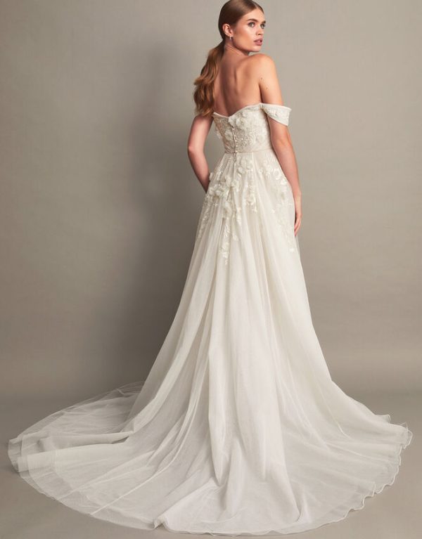 Monsoon Luciane Off-Shoulder Bridal Dress Ivory