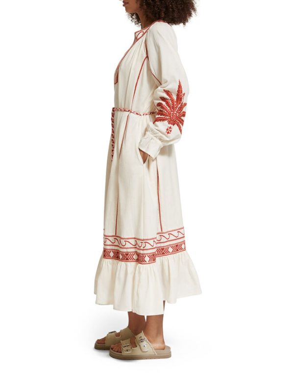 Monsoon Scotch and Soda Embroidered Maxi Dress Red - Image 2