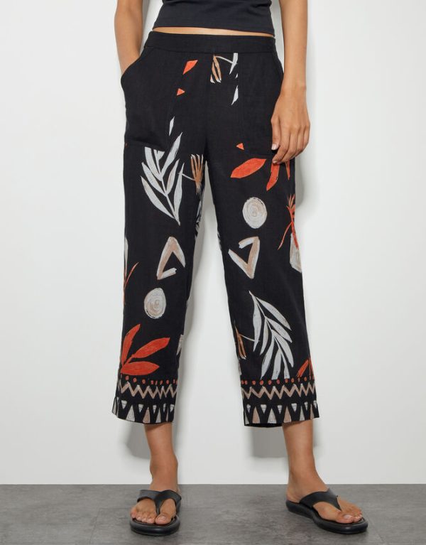 Monsoon Carlotta Crop Trousers Black - Image 2