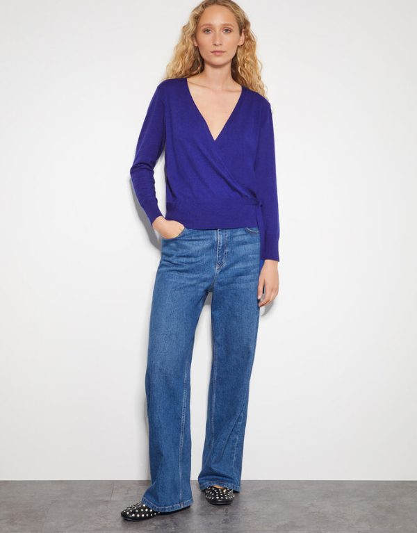 Monsoon Riley Wrap Jumper Blue - Image 2