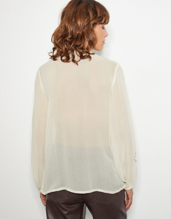 Monsoon Saskia Stud Ruffle Blouse Ivory - Image 3