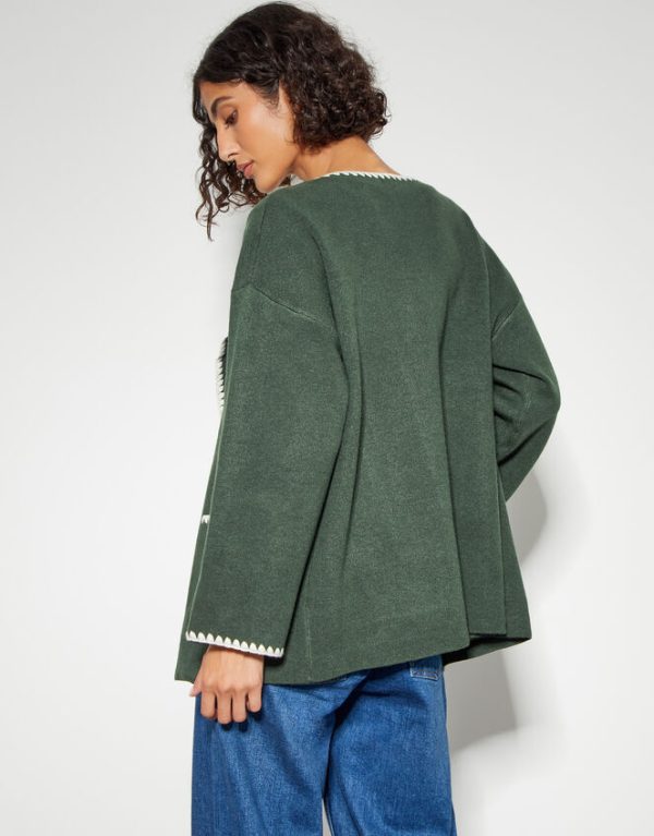 Monsoon Sanya Stitch Jacket Green - Image 3