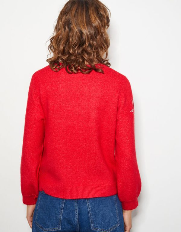 Monsoon Sabrina Embellished Star Jumper Red - Image 3