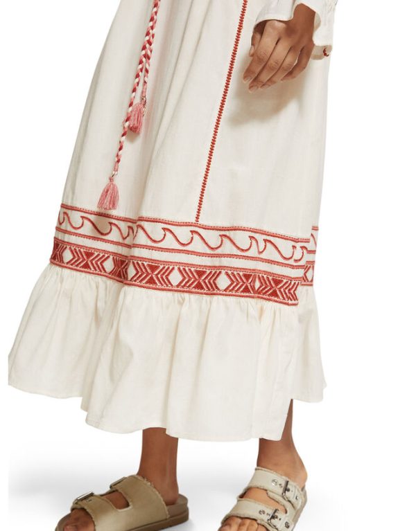 Monsoon Scotch and Soda Embroidered Maxi Dress Red - Image 4