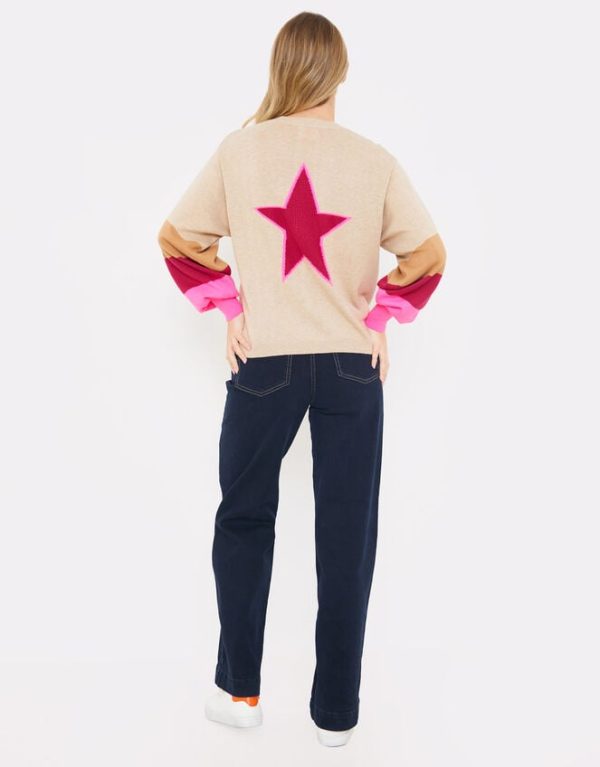 Monsoon WISPR Star Crew Neck Sweater Natural - Image 4