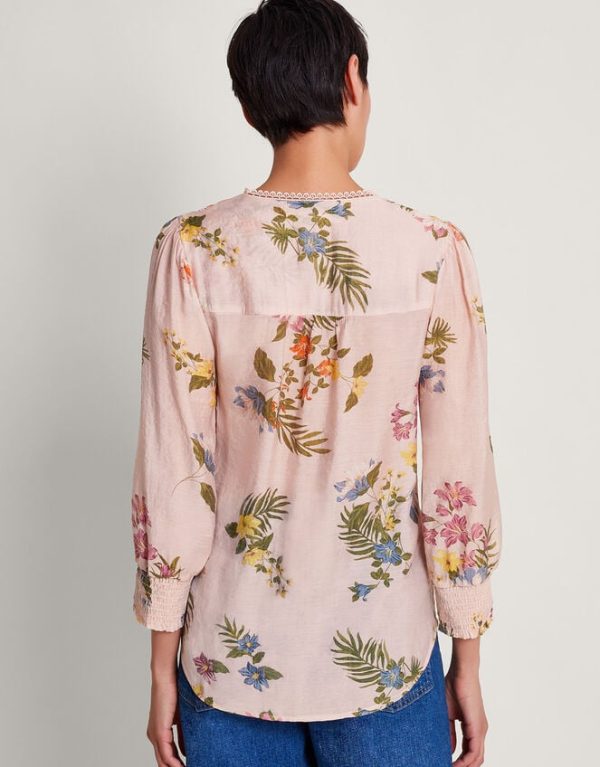 Monsoon Jaquetta Floral Blouse Pink - Image 3