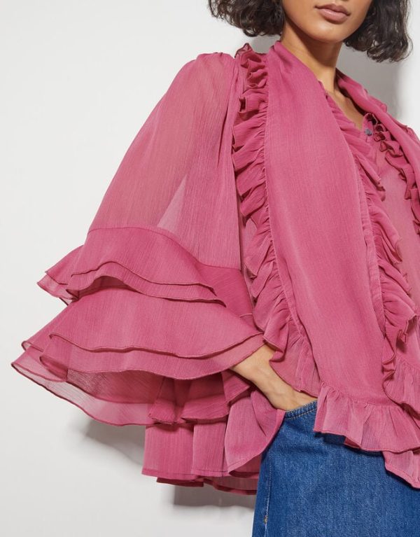 Monsoon Anais Ruffle Blouse Pink - Image 4