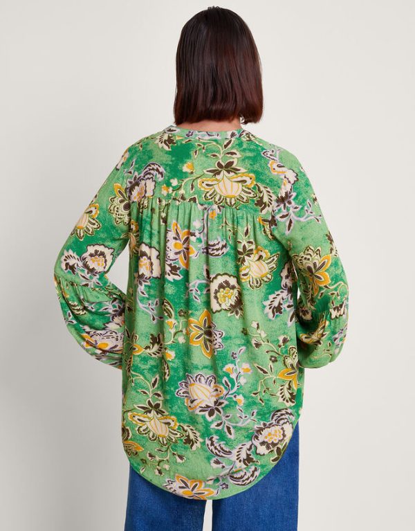 Monsoon Juliet Floral Blouse Green - Image 3