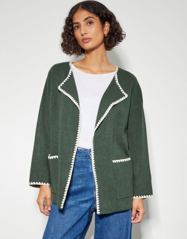 Monsoon Sanya Stitch Jacket Green - Image 4