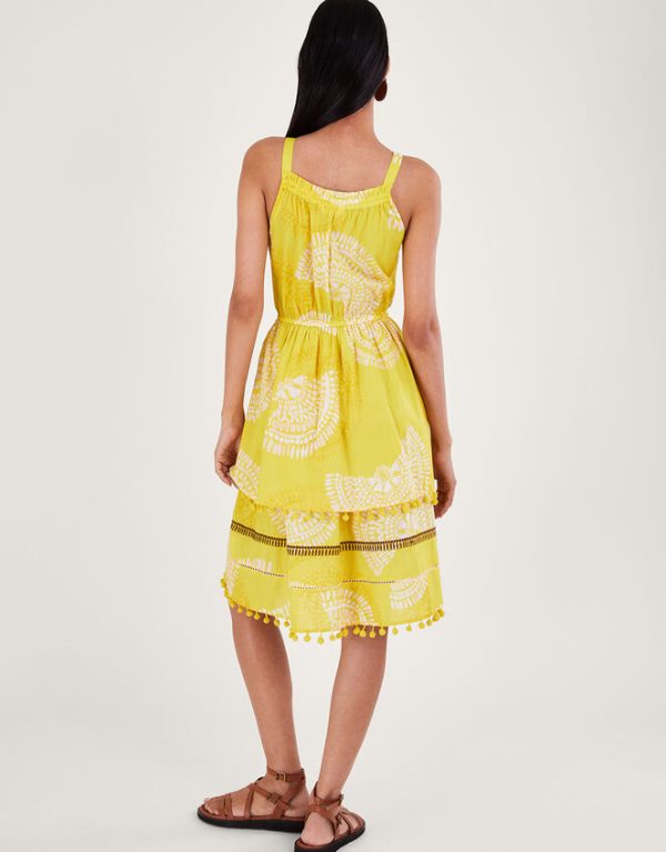 Monsoon Tiered Halter Dress Yellow - Image 3