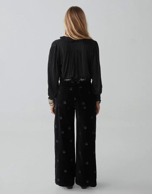 Monsoon Maison Hotel Wide Leg Velvet Trousers Black - Image 5