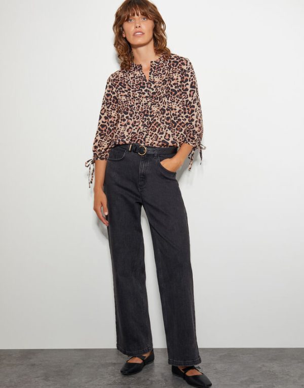 Monsoon Layla Leopard Print Blouse Brown - Image 4