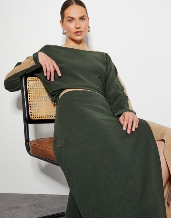 Monsoon Nellie Two-Tone Knit Jumper Green - Image 5