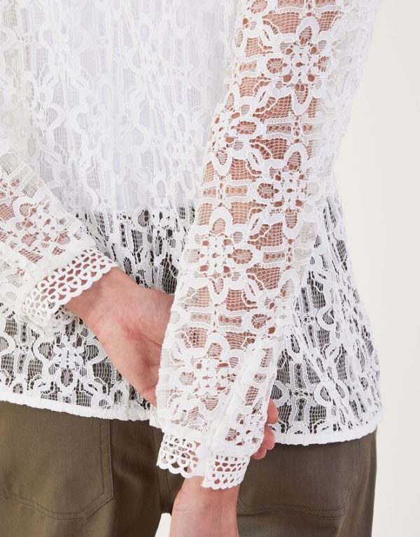 Monsoon Merritt Lace Blouse Ivory - Image 4