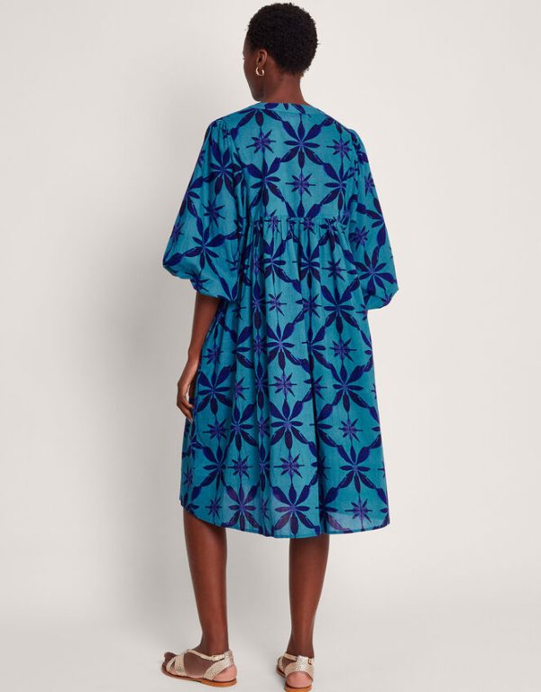 Monsoon La Galeria Elefante Smock Dress Blue - Image 5