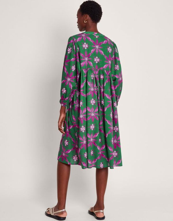 Monsoon La Galeria Elefante Smock Dress Green - Image 5