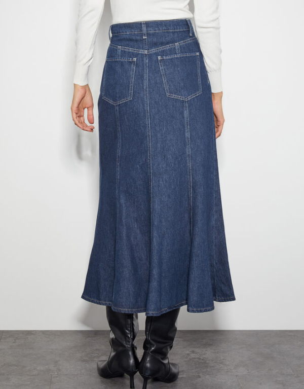 Monsoon Fran seam denim maxi skirt blue - Image 3