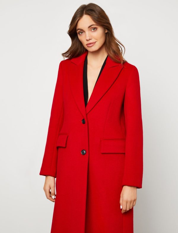 Bcbg Notch Collar Single-Breasted Riding Coat - Image 2