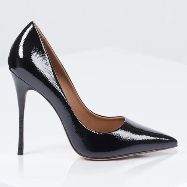 BCBG NOVA PUMP HEEL - BLACK CRINKLE PATENT - Image 3