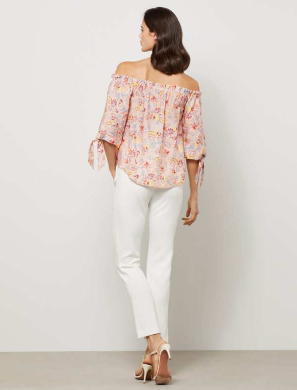 Bcbg Off-the-Shoulder Boho Drawstring Top - Image 4