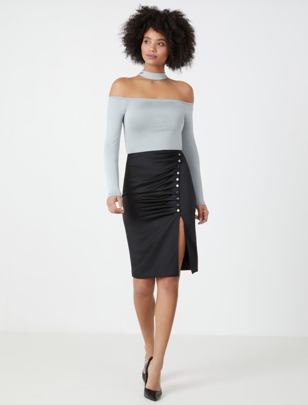 Bcbg Off-The-Shoulder Mock Neck Top - Image 2