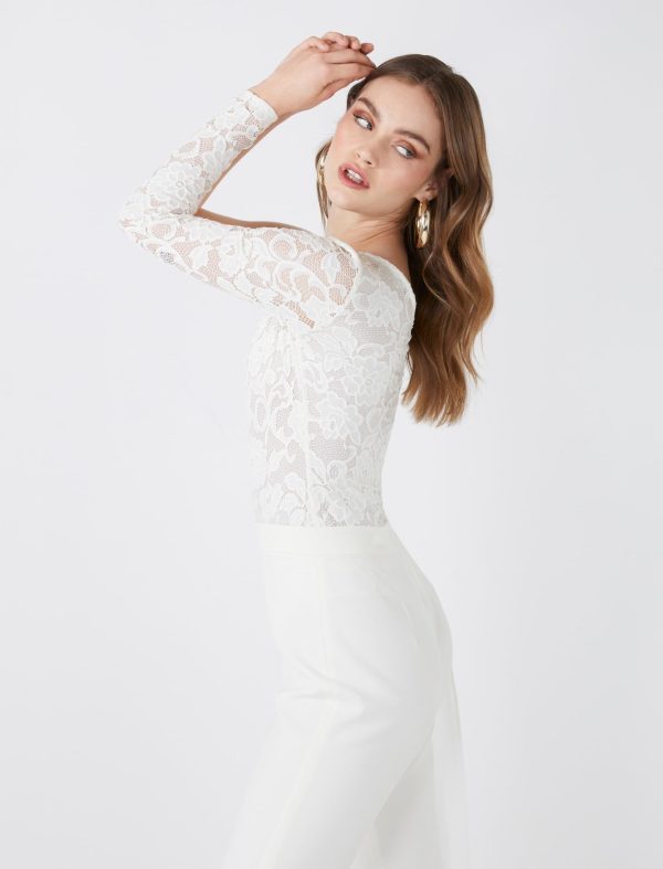 Bcbg One Shoulder Lace Bodysuit - Image 3