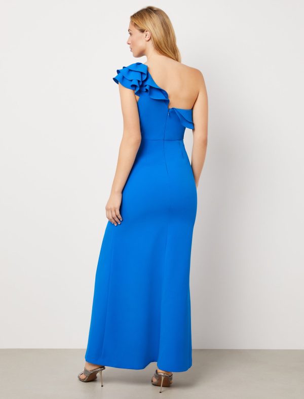 Bcbg One Shoulder Ruffle Evening Dress - Image 4