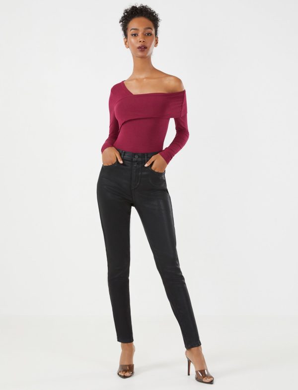 Bcbg Asymmetrical Long Sleeve Bodysuit - Image 2