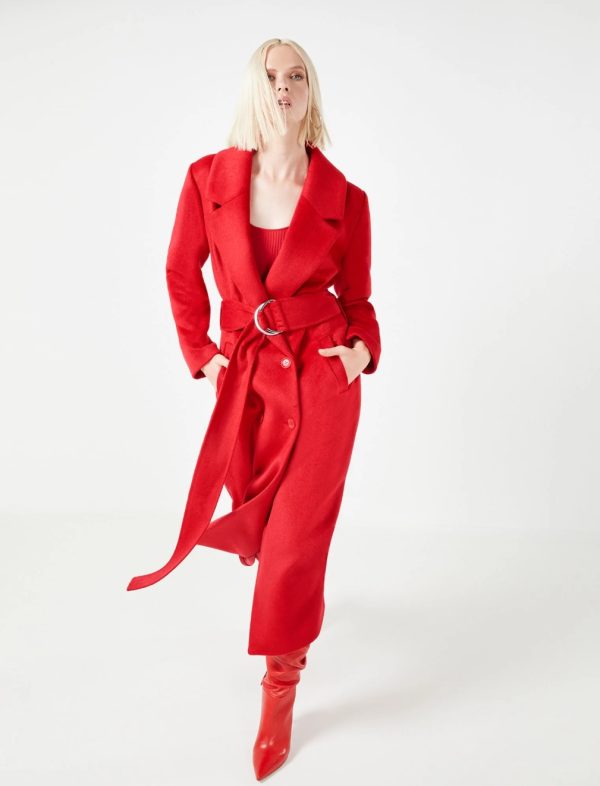 BCBG OVERSIZED DOUBLE-BREASTED MAXI COAT - RUBICONDO