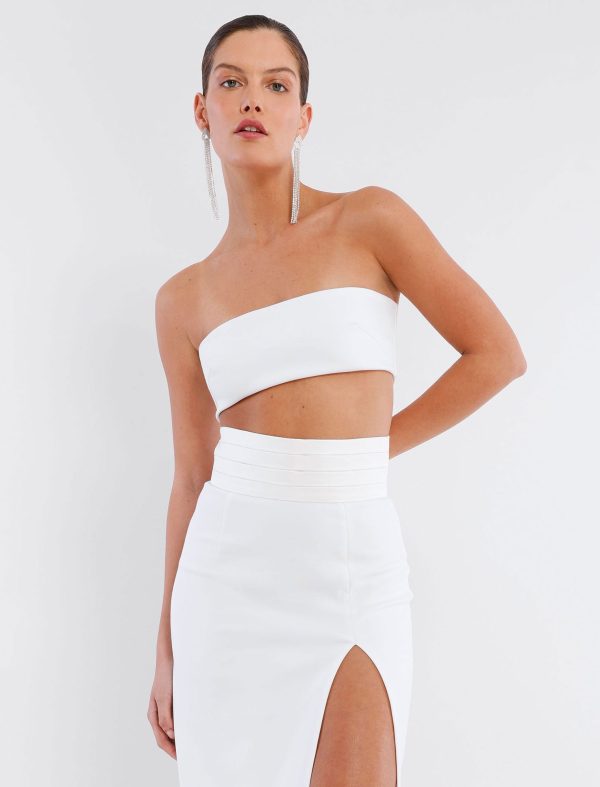 BCBG PALMS BANDEAU TOP - OPTIC WHITE