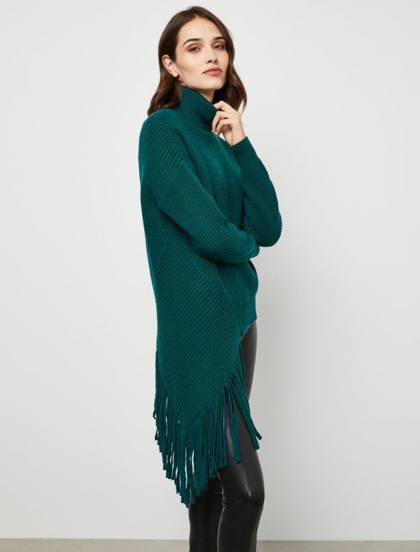 Bcbg Asymmetrical Turtleneck Fringe Sweater - Image 13