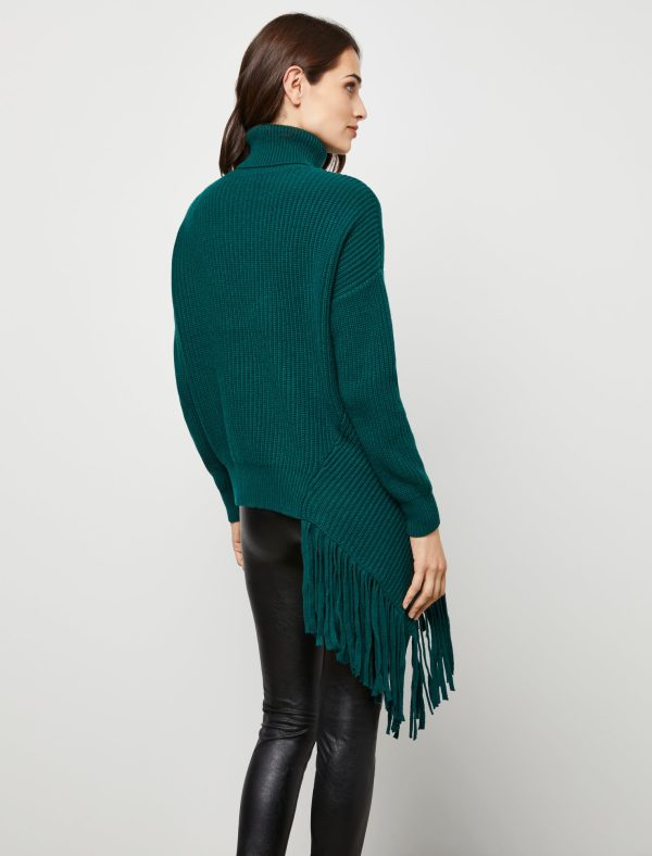 Bcbg Asymmetrical Turtleneck Fringe Sweater - Image 24